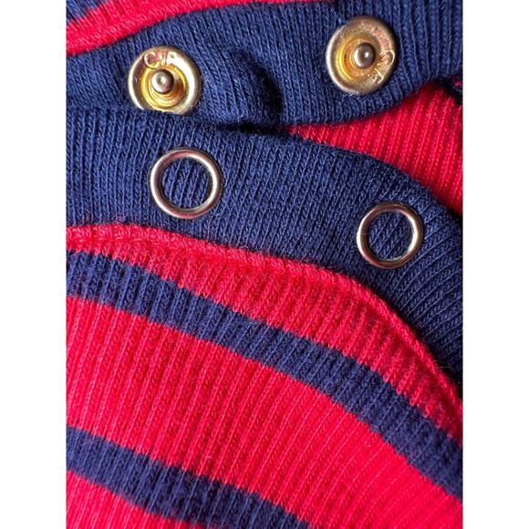 Lauren Ralph Lauren Striped Buttoned Shoulder Long Sleeve Top - Picture 4 of 4